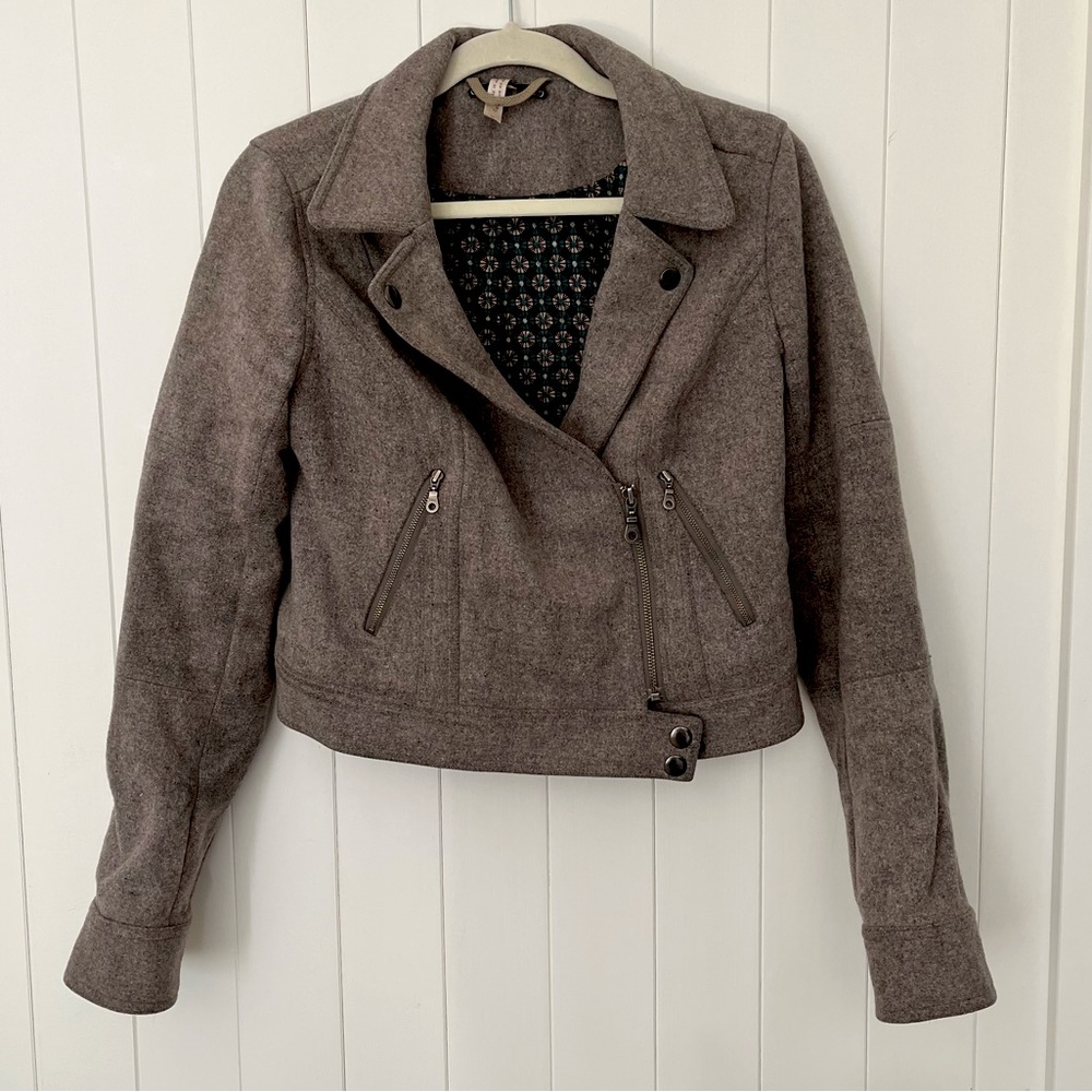 Free People wool moto jacket